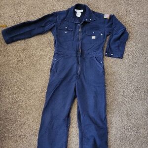 Womens Carhartt FR Fire Retardant Coveralls, Navy Blue, Medium